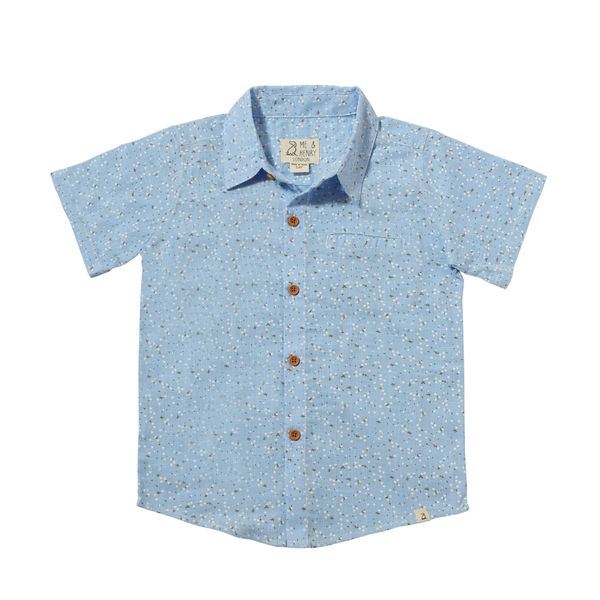 Newport Blue Floral Woven Shirt