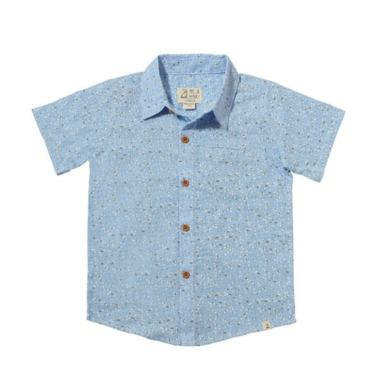 Newport Blue Floral Woven Shirt