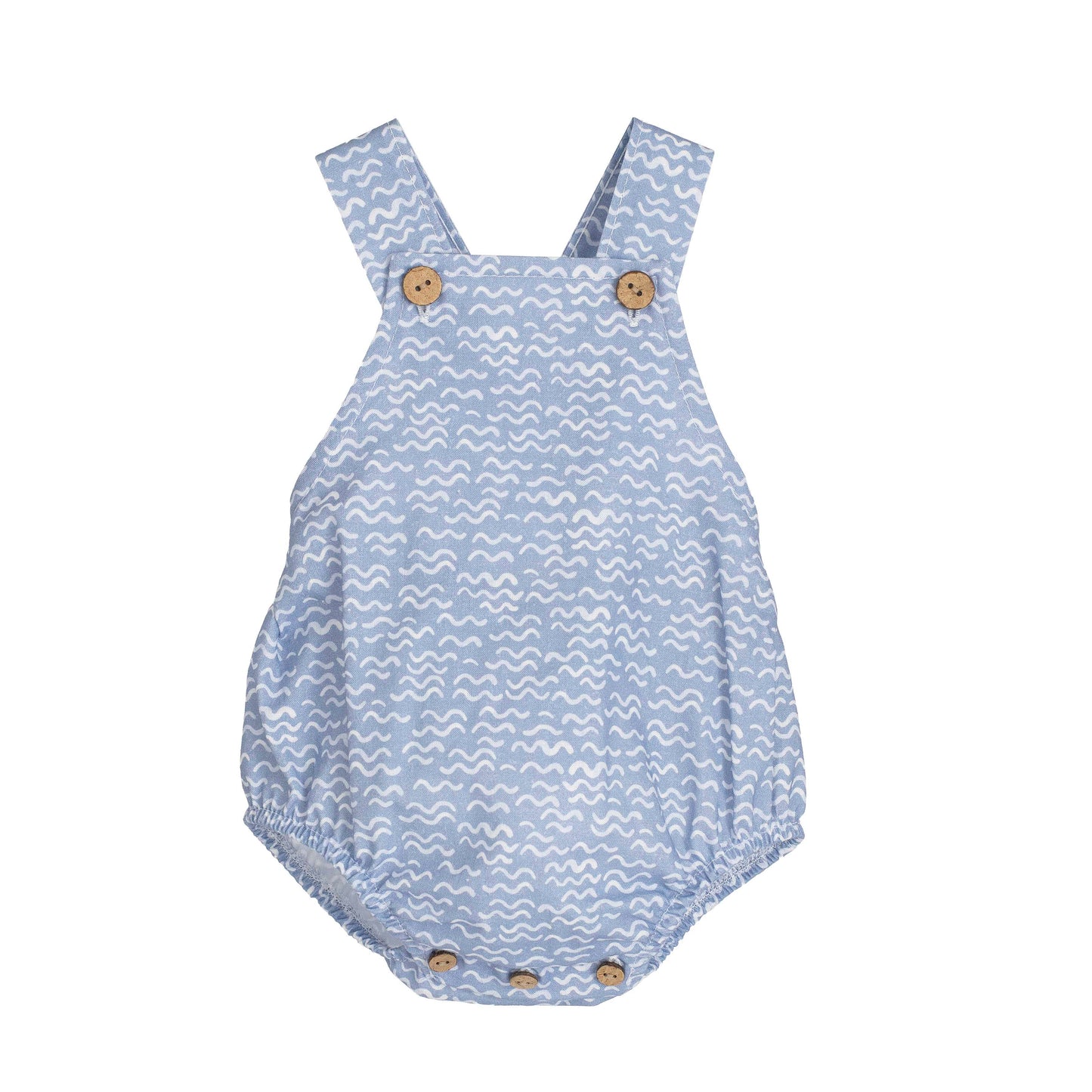 Calamaro Baby Sikar Peto Bubble Romper for Boys – Blue Print| 1M–36M