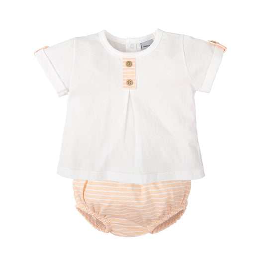 Aura Baby Boy Cotton Knitted T-Shirt & Shorts Set – (3M–36M)