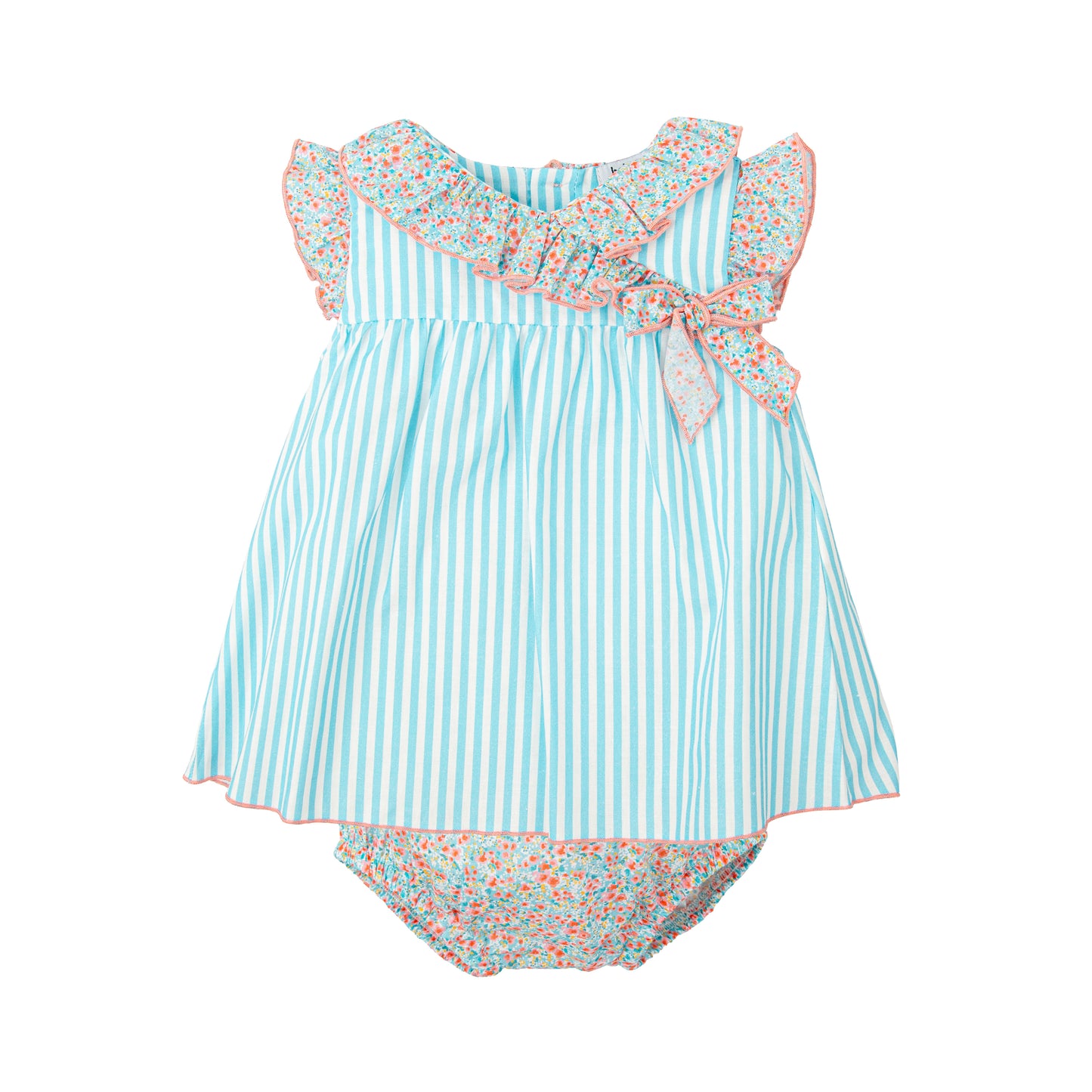 Babydoll Melodia Baby Girls Cotton Two-Piece Set | Dress & Diaper Cover Outfit (6M–36M)
