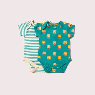 Little Dogs Organic Baby Bodysuit Set (2-Pack) – Little Green Radicals, Sizes 3M–24M