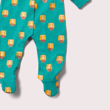 Little Dogs Organic Babygrow – Little Green Radicals (Newborn to 18M)