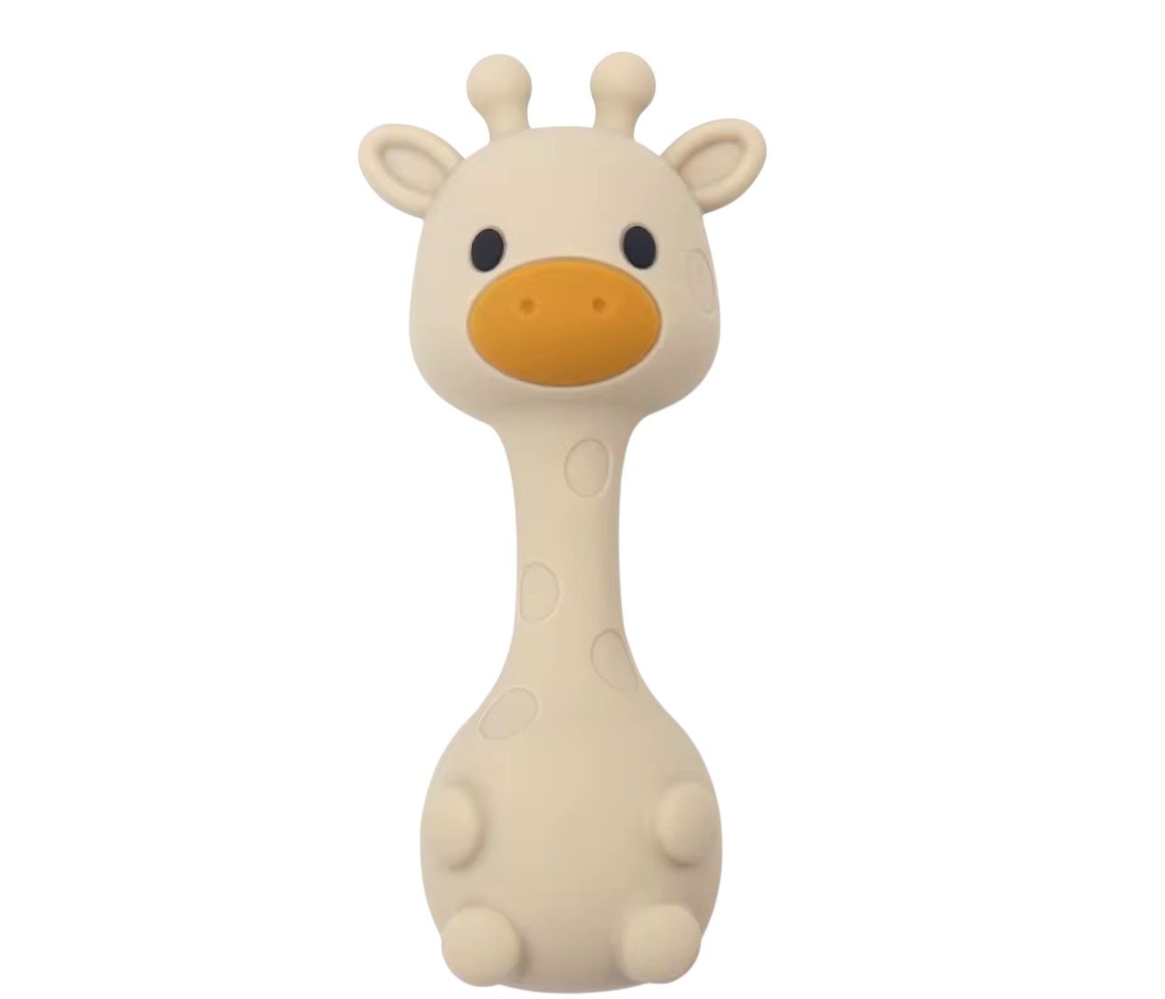 Beige Giraffe Silicone Rattle