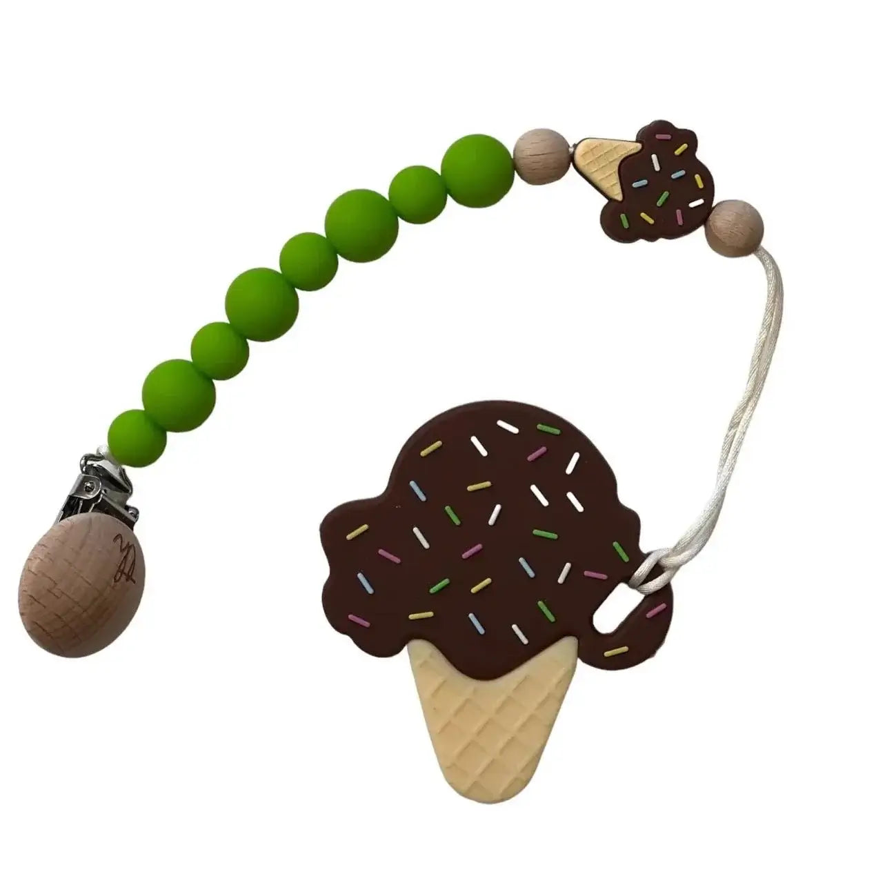 Chocolate Ice Cream Teether & Clip Bundle - Nico