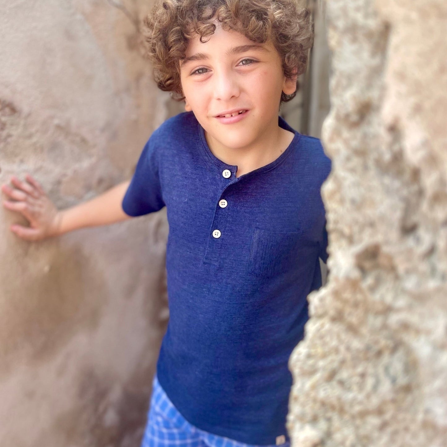 DODGER navy ribbed henley - Nico