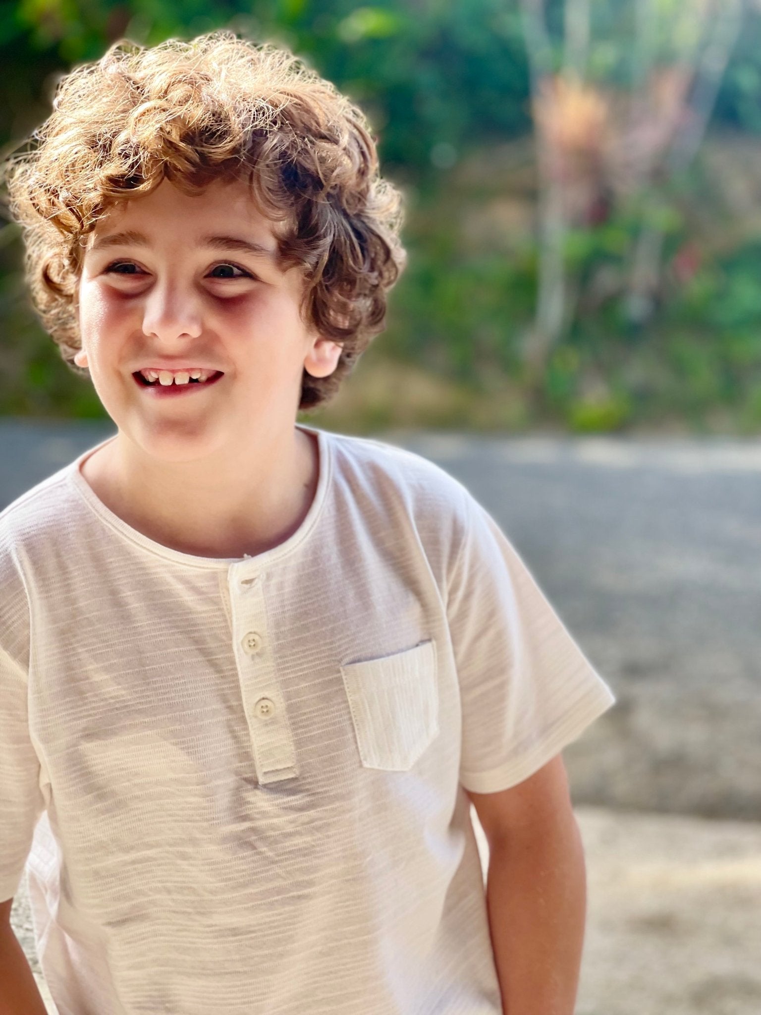 DODGER white ribbed henley - Nico