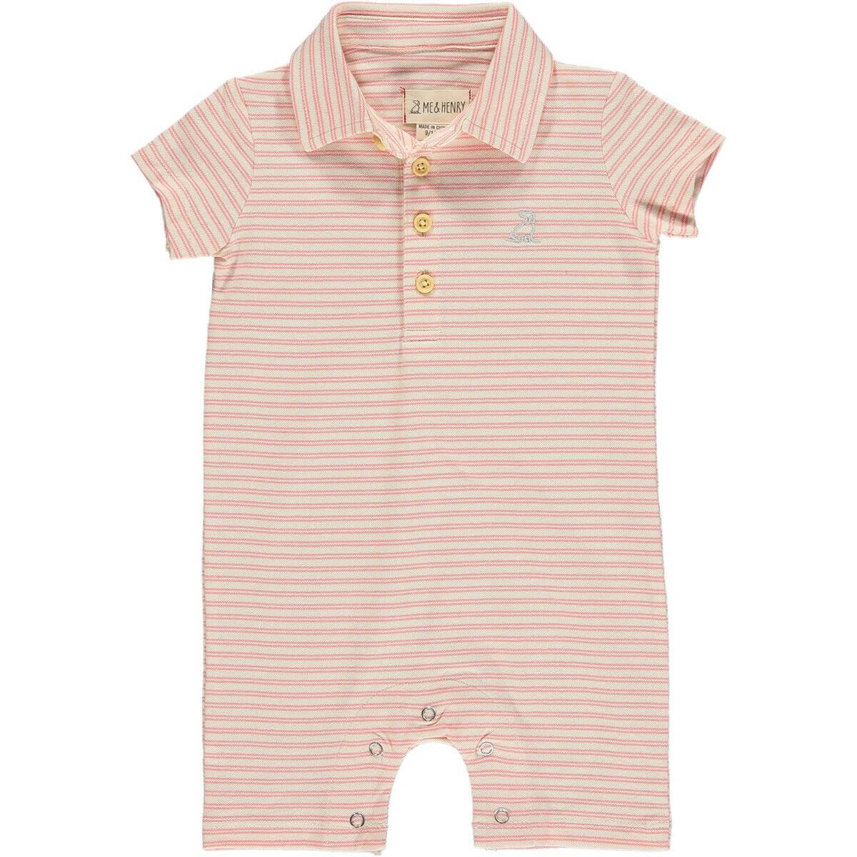 DRIFT stripe pique polo romper - Nico