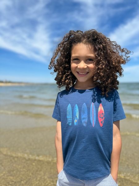 FALMOUTH navy surfboard printed tee