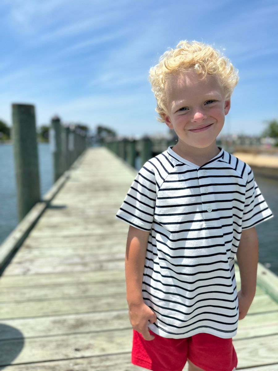 Frigat Black/White Stripe Raglan Henley