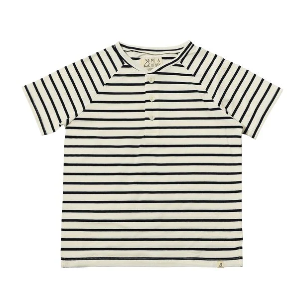 Frigat Black/White Stripe Raglan Henley