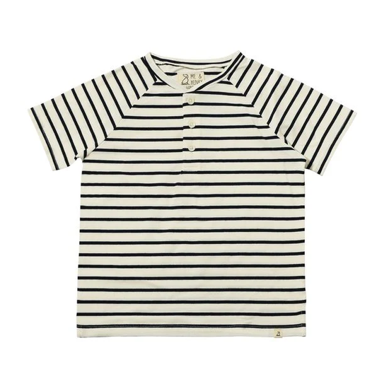 Frigat Black/White Stripe Raglan Henley