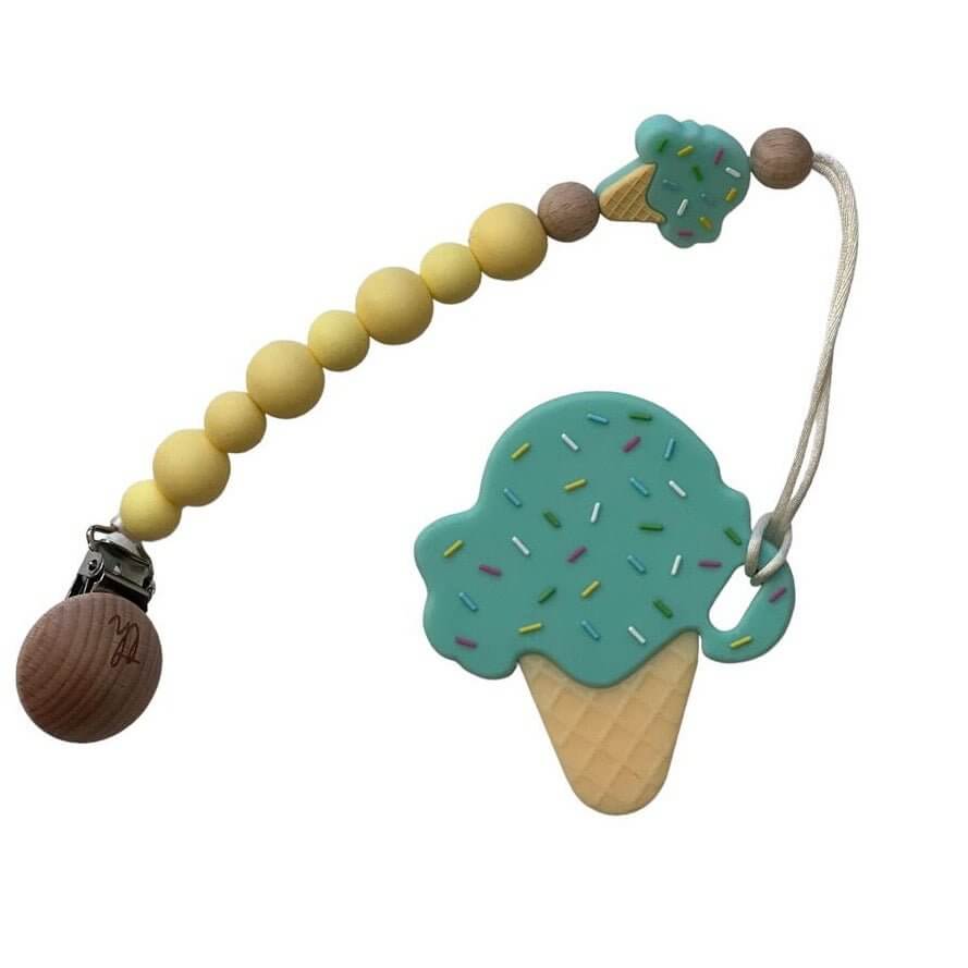 Mint Ice Cream Teether & Clip Bundle - Nico