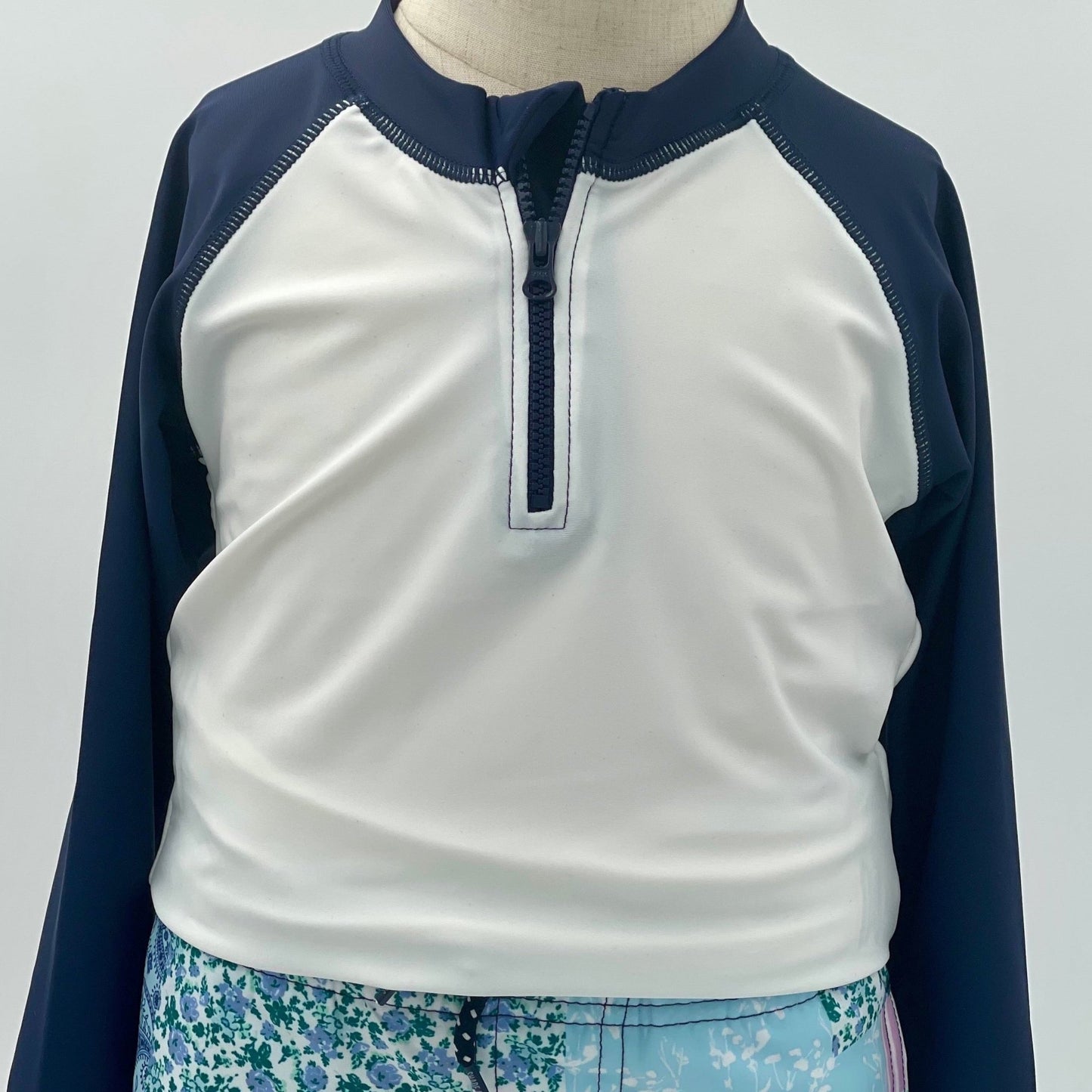 UPF 50+ Navy/ White Longsleeve Rashguard - Nico