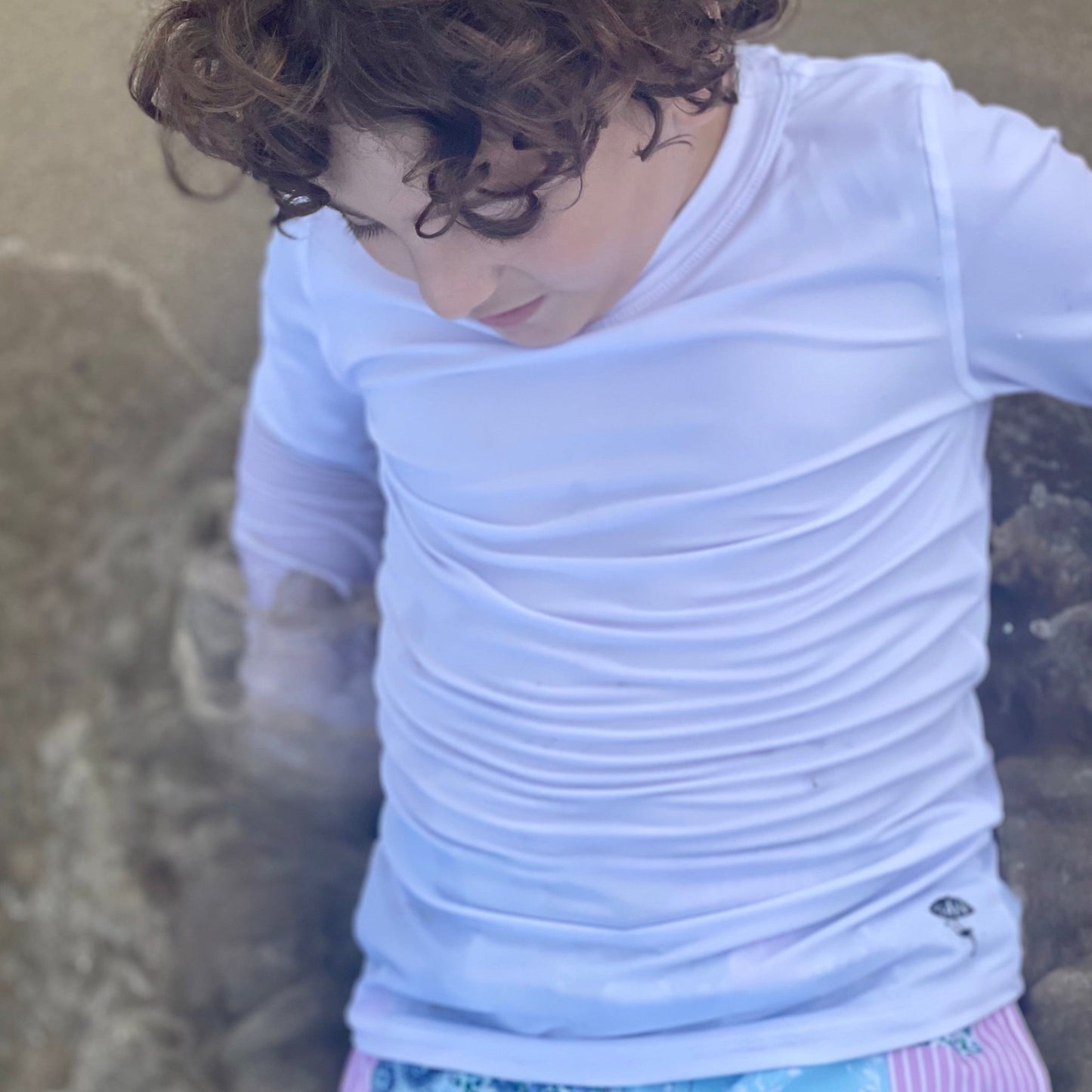 White Long Sleeve UPF 50+ Rash Guard - Nico