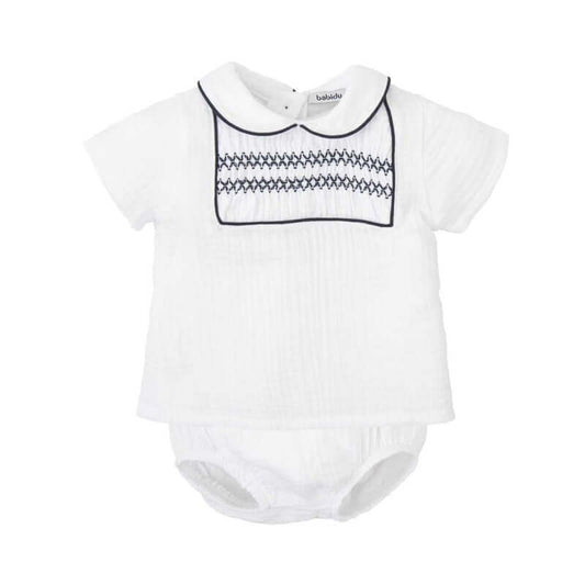 White Muslin Short Set - Nico