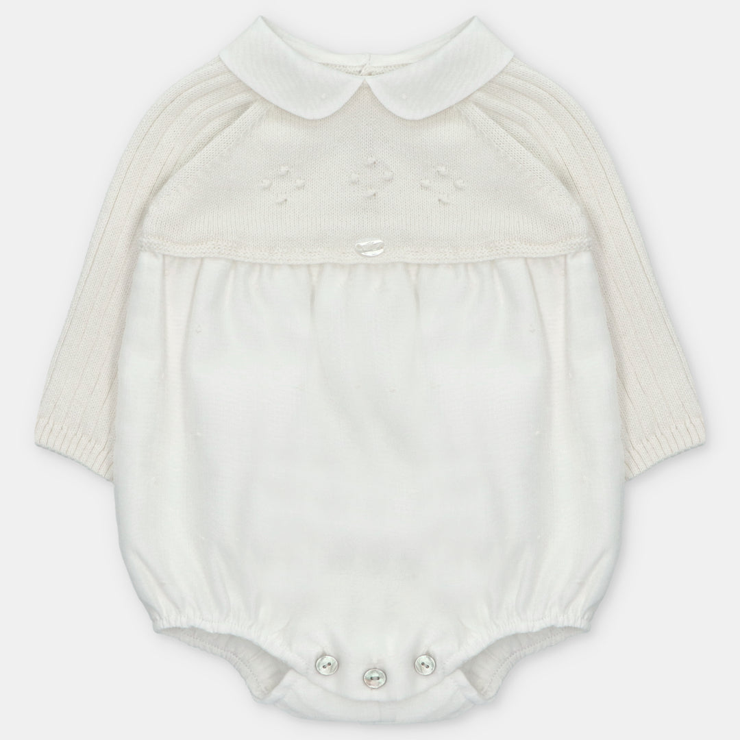 Ivory Sweater Knit Short Romper - Martín Aranda