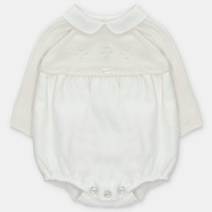 Ivory Sweater Knit Short Romper - Martín Aranda