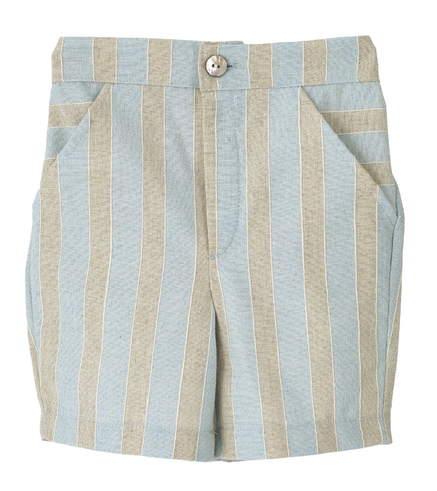 Excellente Célebes Set – Linen Shirt & Striped Shorts for Boys