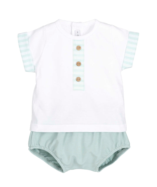 Bundi Baby Boy Bloomer Set – Mint Green