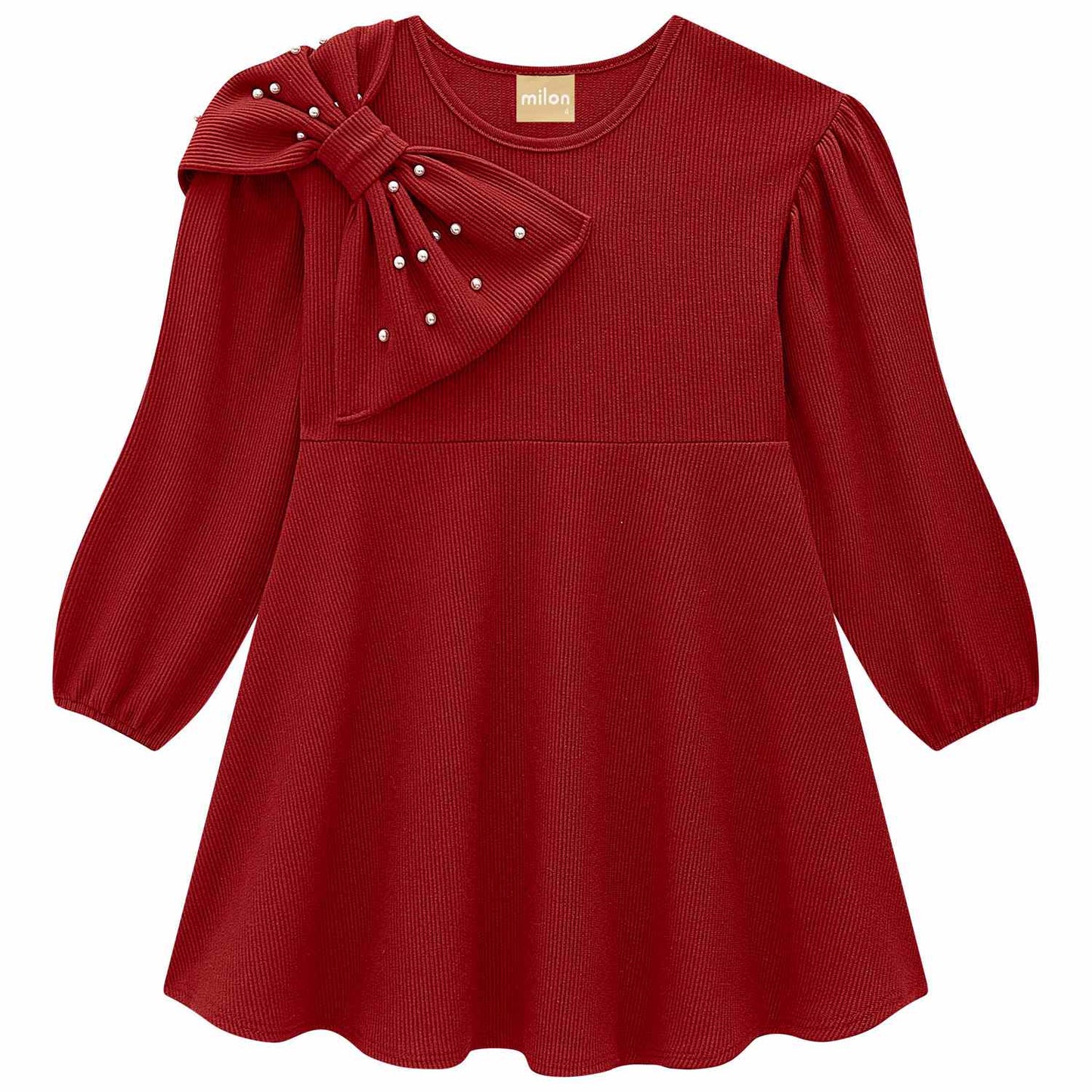 Cranberry Red Bow Dress for Girls