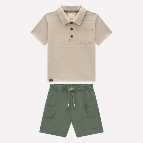 Milon Boys’ Polo & Cargo Short Set