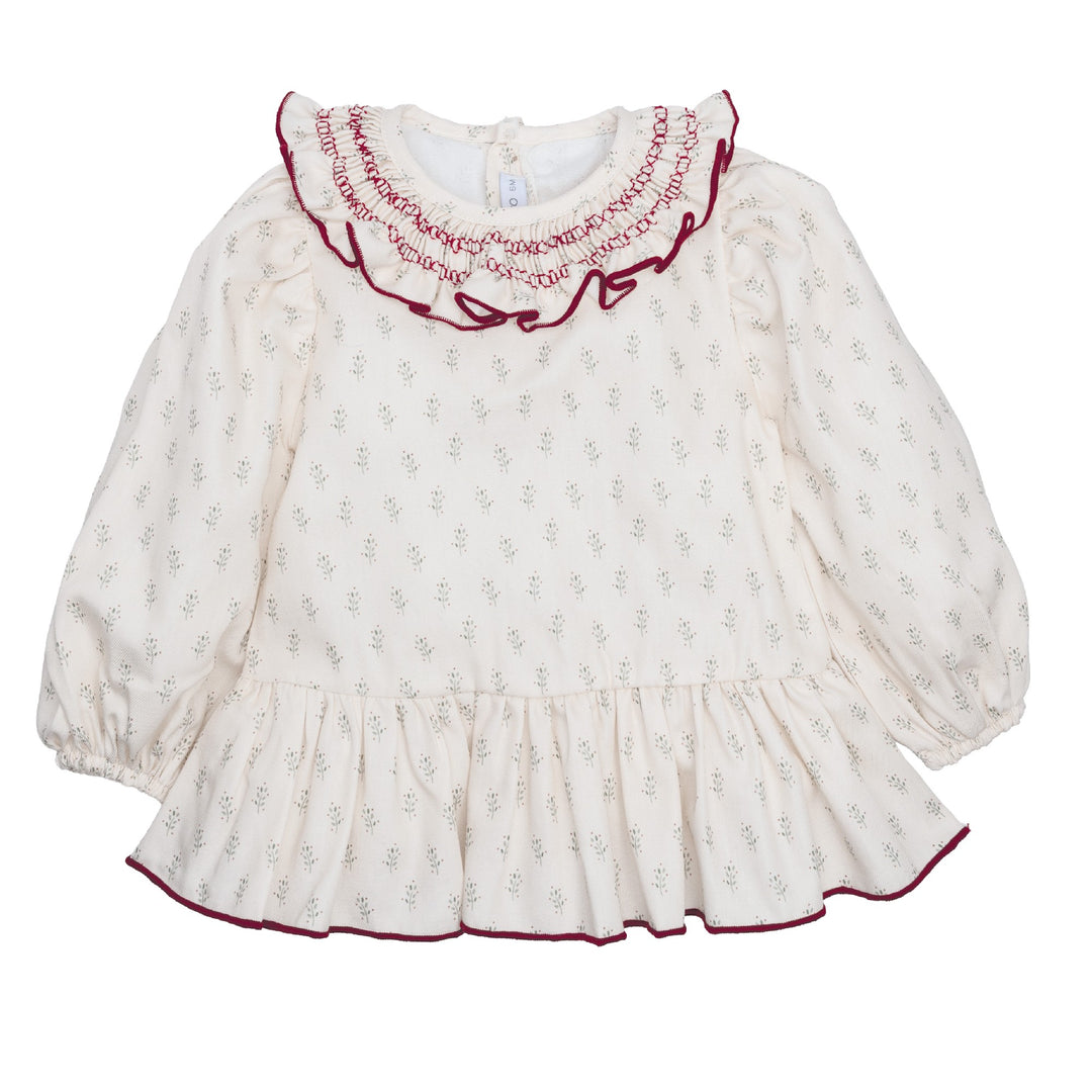 Cangas Floral Ruffle Collar Dress by Calamaro Baby