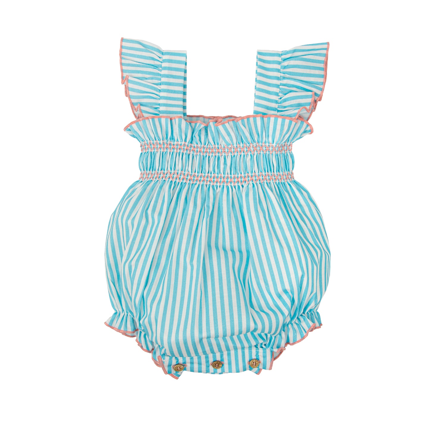 Melodia Girls Cotton Romper | Smocked Woven One-Piece | Made in Spain (6M–24M)