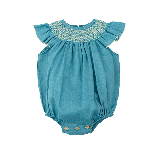 Esencia Smocked Ruffle Romper – Baby Girls (3–12 Months)