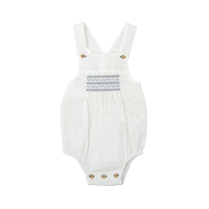 Claror Smocked Linen Romper for Baby Boys