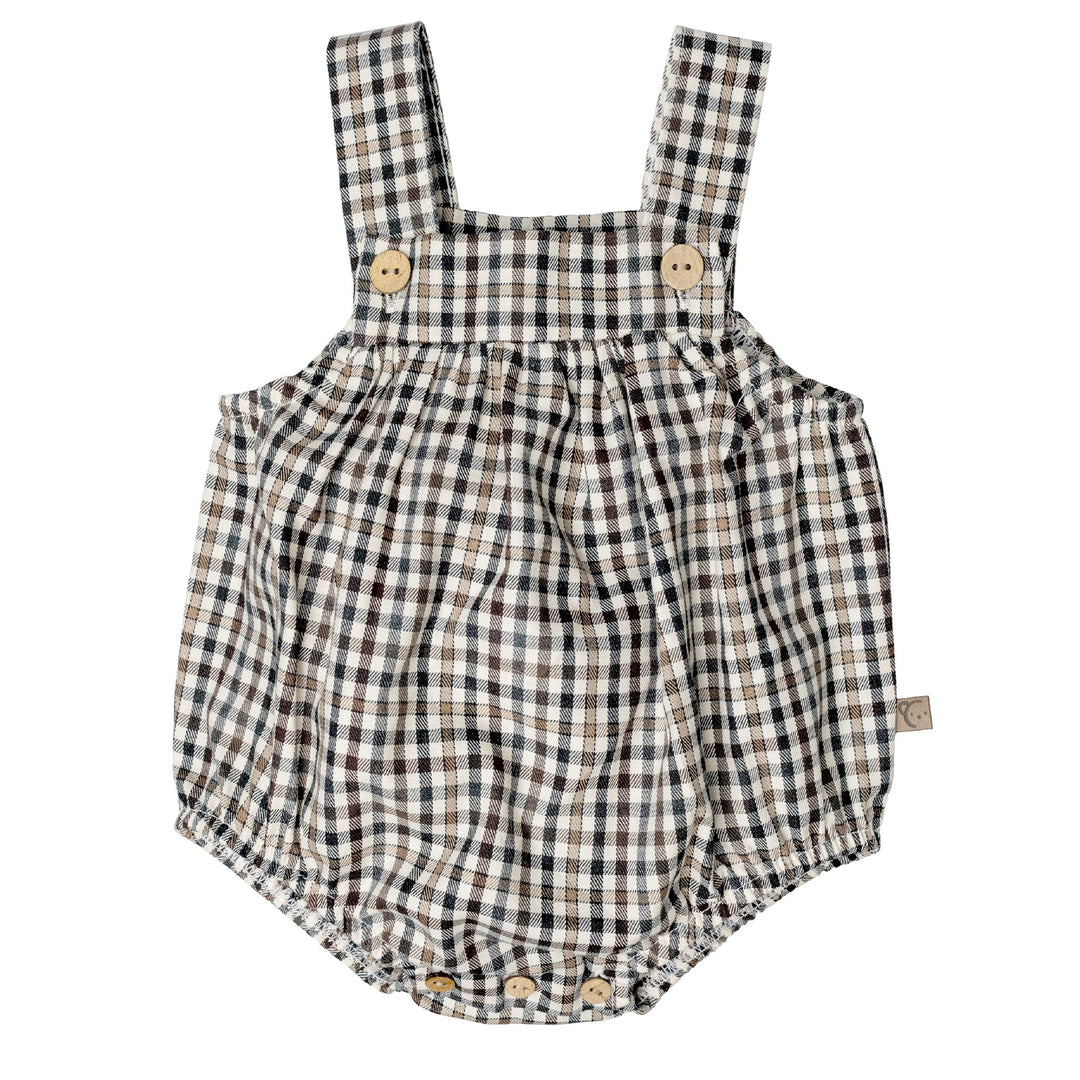 Borben Plaid Bubble Romper by Calamaro Baby