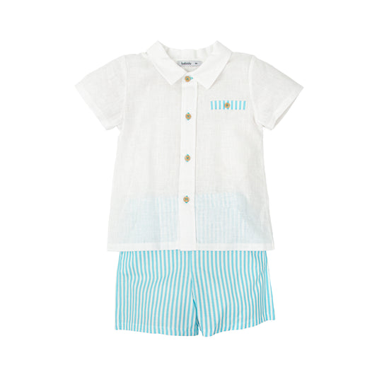 Melodia Boys Two-Piece Cotton Set | Shirt & Trousers Outfit | Made in Spain (12M–8Y)