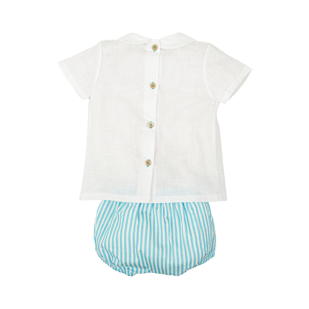 Melodia Baby Boys Cotton Two-Piece Set | Woven Shirt &amp; Shorts Outfit