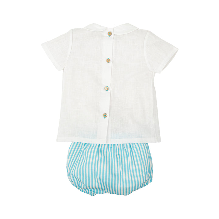 Melodia Baby Boys Cotton Two-Piece Set | Woven Shirt &amp; Shorts Outfit