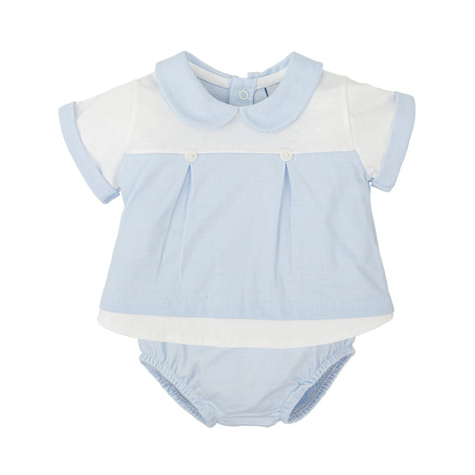Babidu Inocencia Baby Boy Bloomer Set – Blue | 0-18 Months