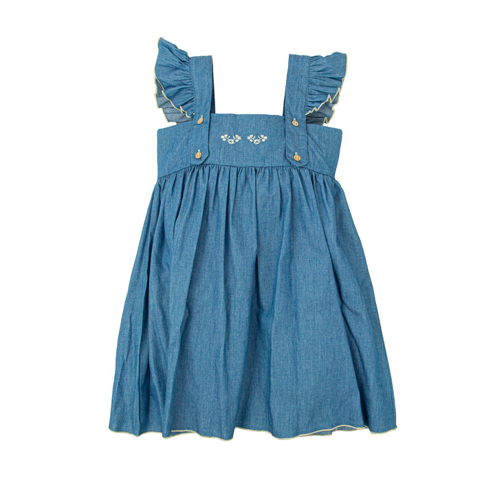 Abrazo Denim Strap Dress – Made in Spain (12M–8Y)