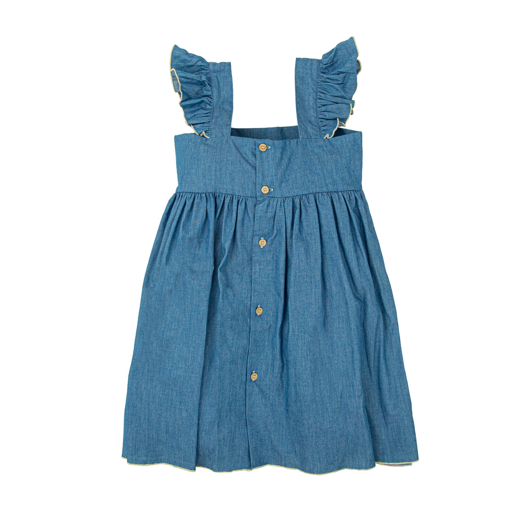 Abrazo Denim Strap Dress – Made in Spain (12M–8Y)