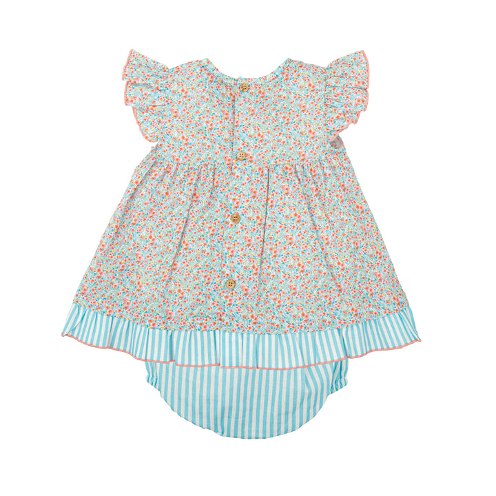 Melodia Baby Girls Cotton Two-Piece Set | Dress &amp; Diaper Cover | Made in Spain (3M–36M)