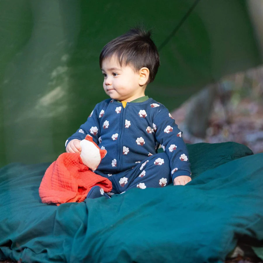 Sleeping Sheep Zip Organic Babygrow – 100% Organic Cotton (Newborn–18 Months) | Little Green Radicals
