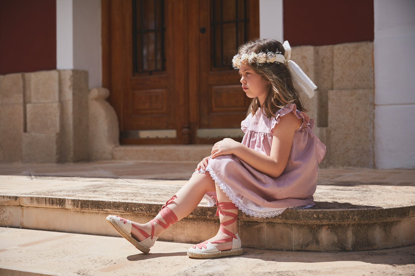 Magia Dusty Pink Dress with Bow