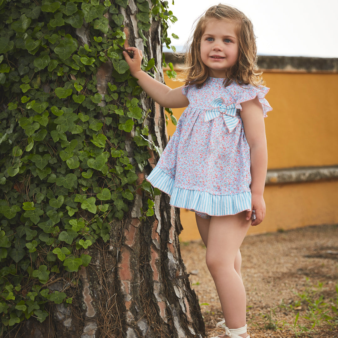 Melodia Baby Girls Cotton Two-Piece Set | Dress &amp; Diaper Cover | Made in Spain (3M–36M)