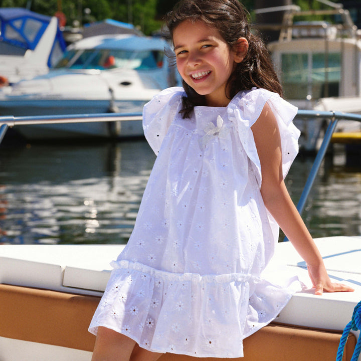 Deolinda White Eyelet Dress for Girls