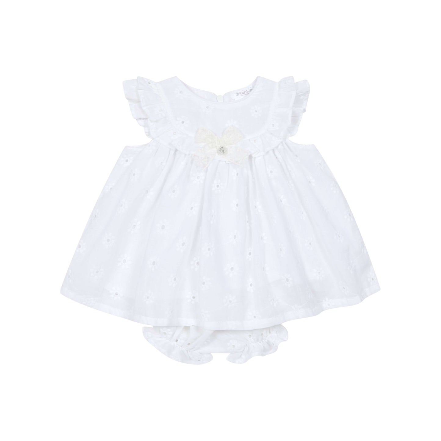 Deolinda White Eyelet Dress & Bloomer Set for Baby Girls