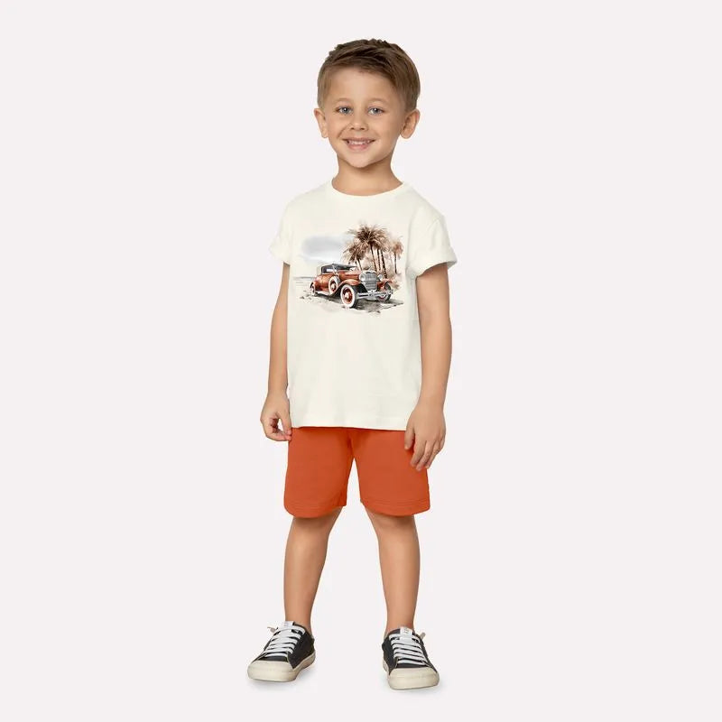 Boys’ Set- Vintage Car Tee & Shorts (24M-8Y)