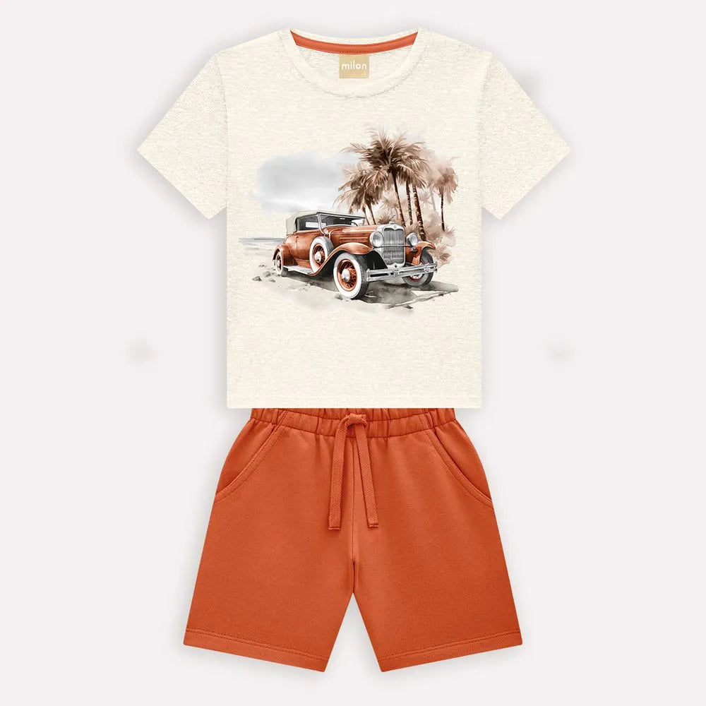 Boys’ Set- Vintage Car Tee & Shorts (24M-8Y)