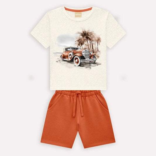 Boys’ Set- Vintage Car Tee & Shorts (24M-8Y)