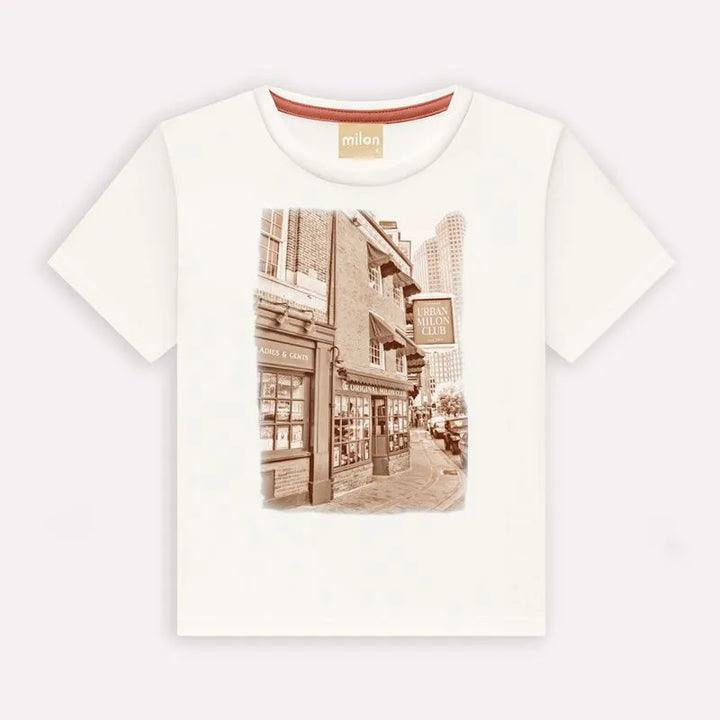 Boys’ Urban Dandelion Orange Bermuda Set with Printed Tee – Milon (Infant to Teen)