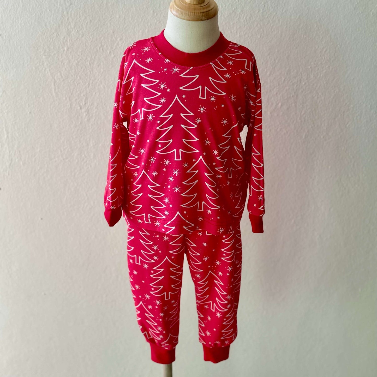 Unisex Red Trees Pajama Set