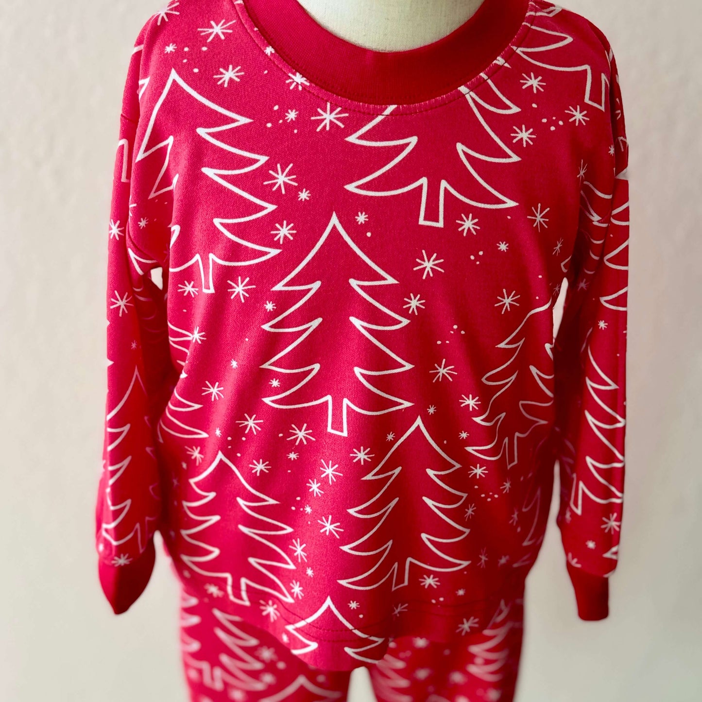 Unisex Red Trees Pajama Set