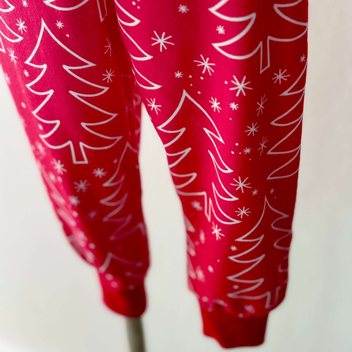 Unisex Red Trees Pajama Set